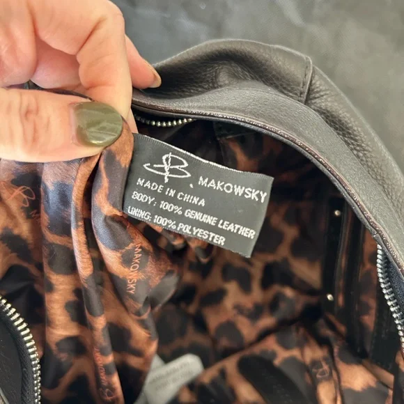 B. Makowsky Black Leather Bag - never used - Picture 8 of 9